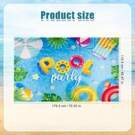 Tinoaly Summer Pool Party Backdrop Banner, 70.55x45.47in Pool Party Decorations Summer Beach Birthday Decor for Holiday Indoor Outdoor Photo Booth Props
