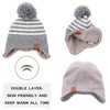 PEECABE Toddler Winter Hat Boys Girls Striped Knitted Beanie Pompom