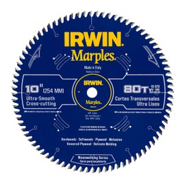 IRWIN Marples 10-Inch Circular Saw Blade, Hi-Alternate Tooth Bevel, 80-Tooth (1807370)