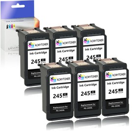 KCMYTONER 245XL 245 XL Remanufactured Ink Cartridge Replacement for Canon PG-245XL Compatible with TR4520 MX490 MX492 MG3022 TS3122 TS3320 TS3322 MG2522 Printer(6 Black)