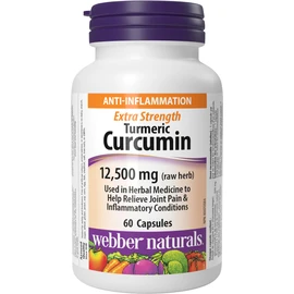 Webber Naturals Webber Naturals Turmeric Curcumin Extra Strength, 12,500 mg of Raw Herb, 60 Capsules, Digestion, Joint and Antioxidant Support