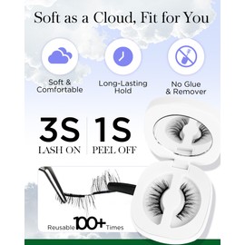 BEYELIAN Magnetic Eyelashes with Applicator Kit, Reusable Natural Look False Lashes, No Glue Needed Soft Magnetic Lashes for Eye MAGIC-100 (Lightweight & Comfortable)