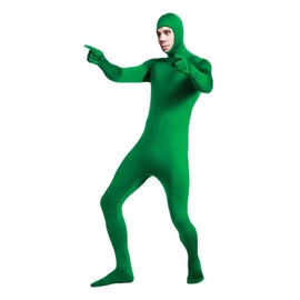 §Cos R u R u Cosplay Costume, Full Body Tights, Green, Men's Kigurumi Kigurumi, Face-off, Funny, Halloween, Cultural Festivals, Unisex Cos1359 (XL)