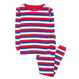 Leveret Boys Girls Kids Striped Two Piece Cotton Pajamas Red White & Blue Size 10 Years