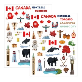8.26x11.97 Inch Canada Travel Transfer Stickers for Travel & Scrapbooking - Canada Day Crafts Decals for Journals, Water Bottles, Suitcase, Scrapbooking Supplies, Laptops 2 Sheets