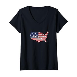Womens Trump 2024 Magadonia Proud Magadonian Trump Supporter V-Neck T-Shirt