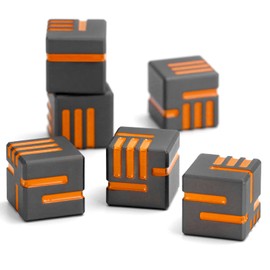 Metal W6 Dice, Dice Set 16 mm D6 Dice, ZHOORQI Game Dice Newly Designed Concept Dice for MTG, DND, Pathfinder (D6-Gun Orange)