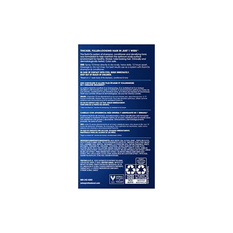 Zotos Nutri-ox Densifying Tonic Tonic Unisex 4 oz