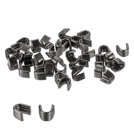 uxcell 40Pcs Zipper Slider Retainers, #3 U Shape Top Stoppers for Bags Coats Jackets Closed-end Zippers Replacing, Metallic Black