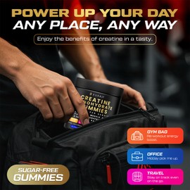 KUKALY Creatine Monohydrate Gummies for Men & Women, 9000MG Creatine Gummies Sugar Free - Mixed Flavored with L-Taurine, BCAA 2:1, B12 B6 for Boost Strength, Focus & Endurance, Vegan, Non-GMO, 120pcs