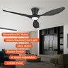 TALOYA Ceiling Fans with Lights,52 inch Modern Low Profile Ceiling