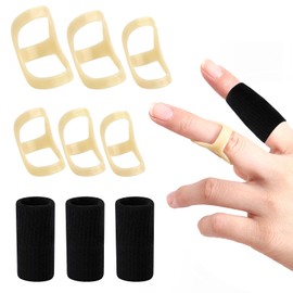 Pack of 11 Oval Finger Splint Finger Support Sleeves Kit, 6 Sizes Finger Smoother Finger Joint Protection Trigger Finger Splints Finger Support Splint for Arthritis Broken Fingers Straightening Ankle