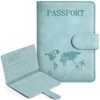Porta Pasaporte con Bloqueo RFID, Porta Pasaporte y Visa Impermeable,