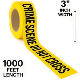 SINGHAL Crime Scene Tape 3" x 1000 Ft High Visibility Crime Scene Roll Bright Yellow Tape with Bold Black Print, Maximum Readability