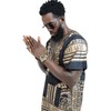 Dupsie's Black and Gold African Dashiki Shirt - 4XL