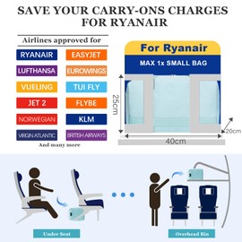 VMIKIV Designed for Ryanair Cabin Bags 40x20x25 Underseat Cabin Bag,Carry-Ons Hand Luggage Bag for Travel,Cabin Luggage for Ryanair Bag,Flight Bag for Women and Men