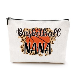 Basketball Nana Gifts Basketball Gifts Basketball Stuff Cosmetic Bags for Women Makeup Bag, Christmas Birthday Gifts for Sport Basketball Lovers Grandma Grandmother Travel Toiletry Bag Skin Care Bag