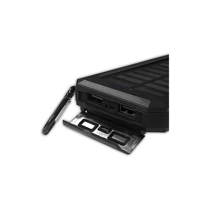 HIDISC 8000mAh Solar Charger, 2 USB + High Brightness LED