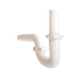 Universal Plastic P-Trap Pipe Kit for Bathroom or Kitchen Sink, 1-1/2" Sink Drain Pipe with 1-1/4" Adapter