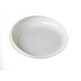 Sammons Preston Ivory Round Scoop Dish, Unbreakable 8" Scooper Bowl for Elderly, Disabled, & Handicapped, Plate with Non Skid Rubber Padded Bottom for Independent Eating, Self-Feeding Aid
