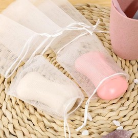 20 Pcs Exfoliating Mesh Soap Saver Pouch Bag Mesh Soap Bag Soap Handmade Soap Bubble Mesh Net Bags with Drawstring Mesh Foaming Net Soap Sack Bags for Bath Easy to Store Bathing Accessories（White）