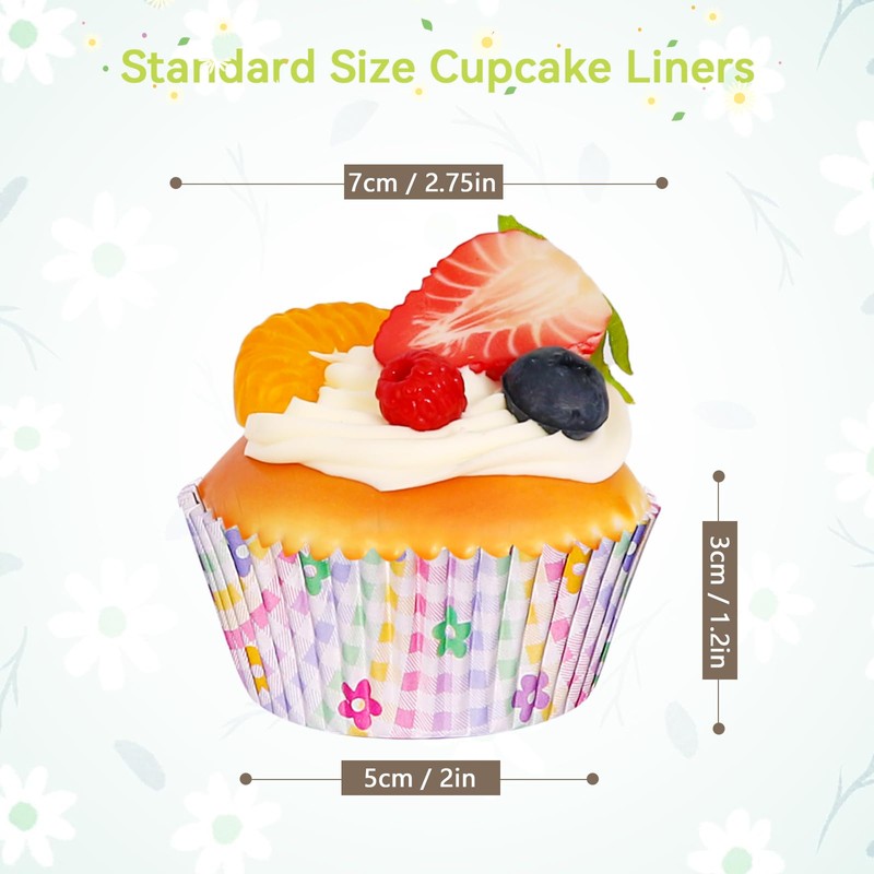 SKIDEC Standard Cupcake Liners 400 Count Paper Baking Cups Spring