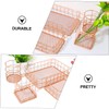 Ciieeo 2PCS Rose Gold Iron Art Storage Basket Nordic Style