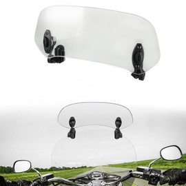 Kucehiup Motorcycle Windshield Extension,Universal Adjustable Clip-on Windscreen Extender for Hon Suz Kaw Yam(Clear-11.2 inches)