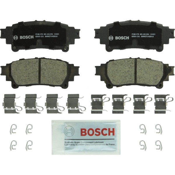 BOSCH BC1391 QuietCast Premium Ceramic Disc Brake Pad Set - Compatible With Select Lexus GS200t, GS350, GS450h, IS200t/250, IS300, IS350, RC350, RX350, RX450h; Toyota Highlander, Prius, Sienna; REAR