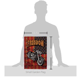 Breeze Decor G161001 Americana Motorcycle Banner Americana Patriotic Impressions Decorative Vertical Garden Flag 13" x 18.5" Printed In USA Multi-Color