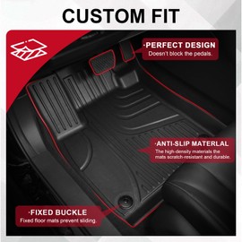 for GMC Terrain Floor Mats 2024 2023 2022 2021 2020 2019 2018, DISUTOGO All Weather Floor Liners Cargo Liner for Terrain Accessories 2018-2023 2024 Include 1st & 2nd Row & Trunk Mat