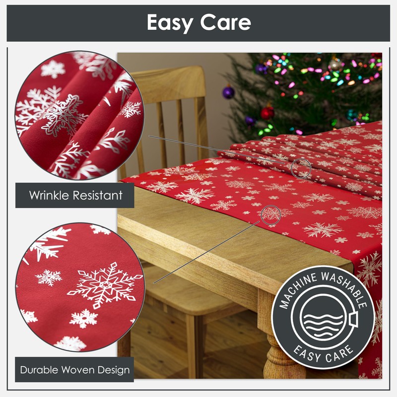 Emma Barclay Christmas Table Cloth, Round Machine Washable Xmas Dining