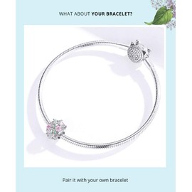 CHENGMEN Butterfly Charm 925 Sterling Silver Bead Charms Fits European Bracelets Jewellery Cute Butterflies fly in Colourful Flowers