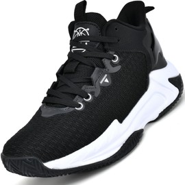 Beita Mens Basketball Shoes High Upper Breathable Sports Shoes Anti Slip, Black, 9.5