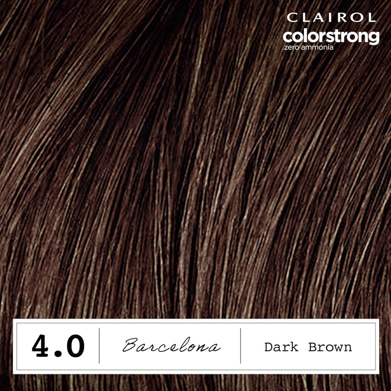 Clairol ColorStrong Permanent Zero Ammonia Hair Dye, 4.0 Dark Brown