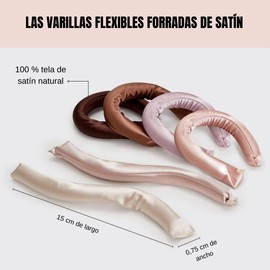 Triko Rizador de Pelo, Rizadores Sin Calor, Rizos nocturnos, 6 Varillas Flexibles de Para Rizos Sin Calor, Varillas Durante la Noche, Rizadores de Pelo Sin Calor Para Dormir, Ondas de Calor