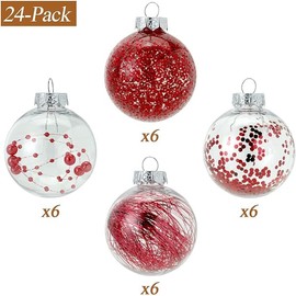 24 Pcs shatterproof Christmas Ball Ornaments Sets, Christmas Tree Decorations Sets Ornement Pour Sapin De Noel - 2.36" Hanging Balls for Christmas Tree Decor