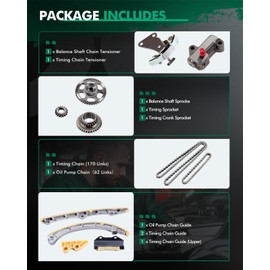 Engine Timing Chain Kit Sets Replaces for Acura RSX for Honda Civic 2.0L 2.4L DOHC K24Z 2002-2015 13432-PNA-003