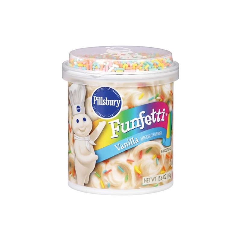 Pillsbury Vanilla Funfetti Frosting Mix 15.6 oz (Pack of 8)