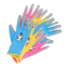 BESPORTBLE 3pairs Boy Girl's Protective Gloves Latex Coated Boy Girl Gardening Gloves Safe for