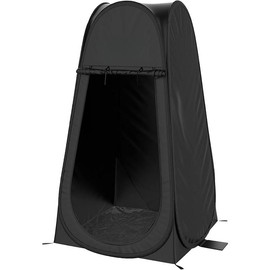 Pop Up Pod - Privacy Shower Tent, Dressing Room, or Portable Toilet Stall with Carry Bag for Camping, Beach, or Tailgate by Wakeman Outdoors - Color: Black