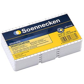 Soennecken Replacement Cards 1813 102 x 56 mm Squared White Pack of 100