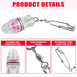 Deep Drop LED Fishing Light, 4.3 Inch Waterproof Super Bright Underwater Fish Attracting Lamp with Clip for Swordfish Tilefish Halibut Tuna Night Fishing 2,100 ft