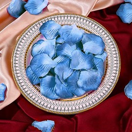 1000 Pcs Artificial Silk Rose Petals Decoration Wedding Party Color Blue & Light Blue