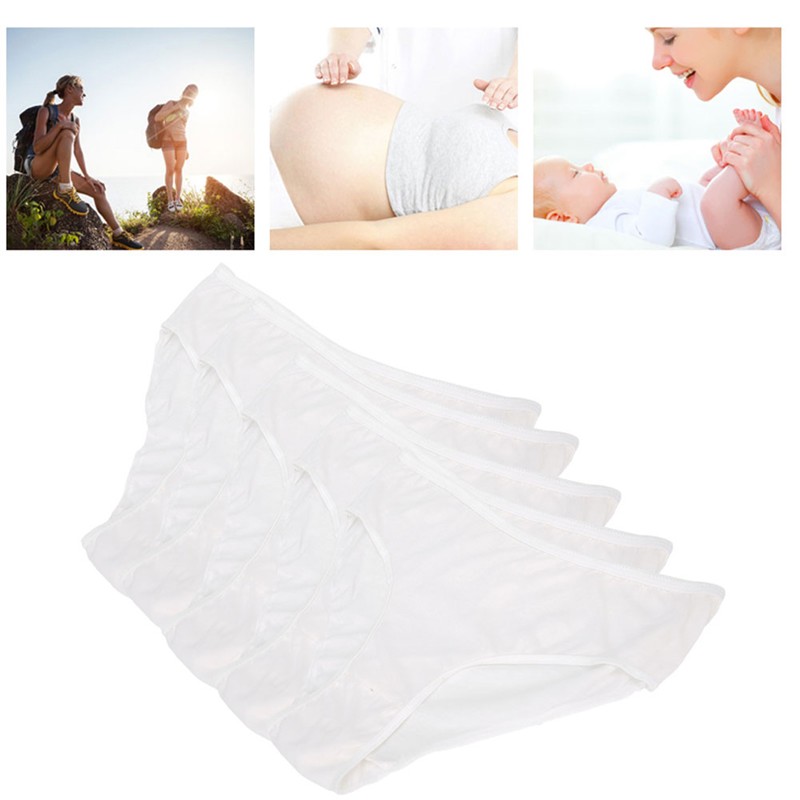 5pcs High Waist Disposable Maternity Women Panties Soft Cotton UnderwearXXXXXL