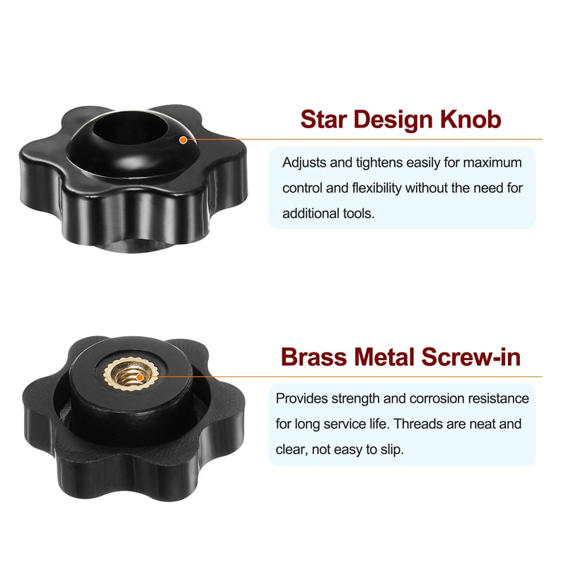 QUARKZMAN Set of 4 Star Handles M4 Internal Thread 25