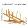 4 PCS Wooden Dish Drying Rack Bamboo Plate Dish Rack
