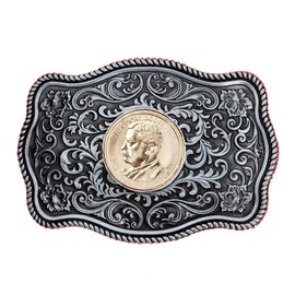US 2013 Presidential Dollar BU Unc Coin Silver Tone Belt Buckle NEW - Beautiful Western Scroll Design - Theodore Roosevelt (1901-1909 Years Served)