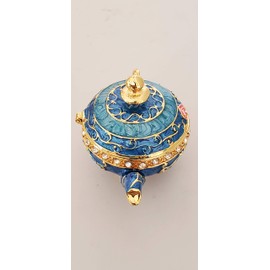 CRYSTAL FANTASY INC LC-8529 Tiny Flower T-Pot Trinket Box