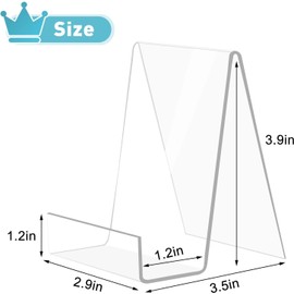 Unbranded 6Pcs Acrylic Book Stand Clear Easel Stand for Display Book Display Holder USA
